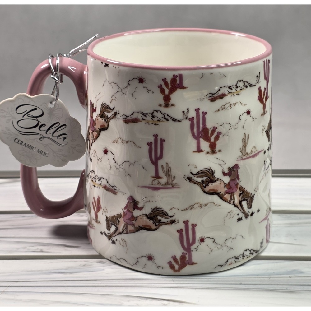 10 Strawberry Street Pink Western Cowgirl Mug NEW